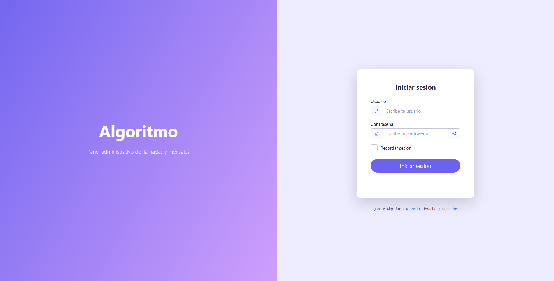 Plataforma Algoritmo de llamadas y mensajes