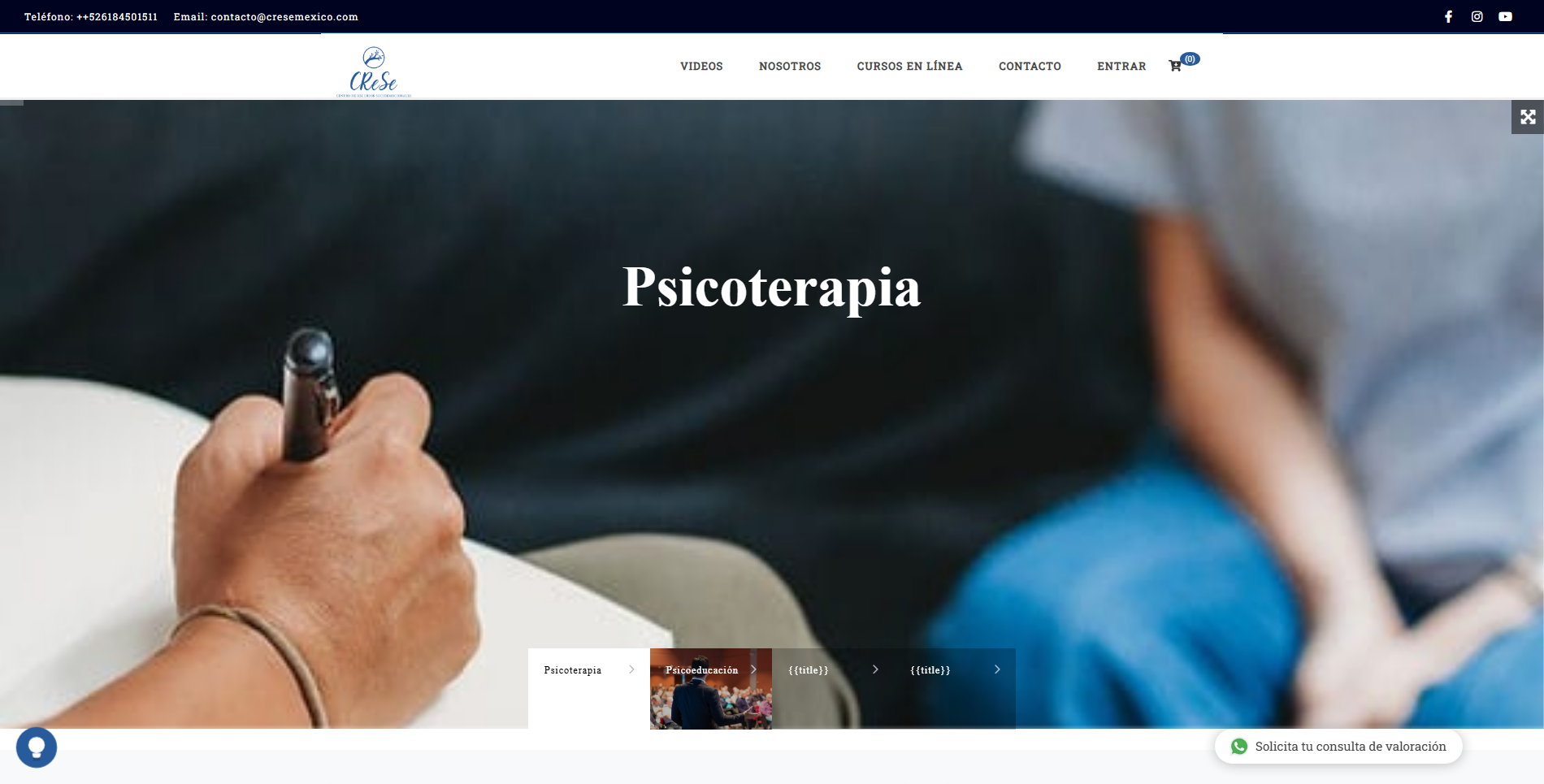 Sitio CReSe México de psicoterapia