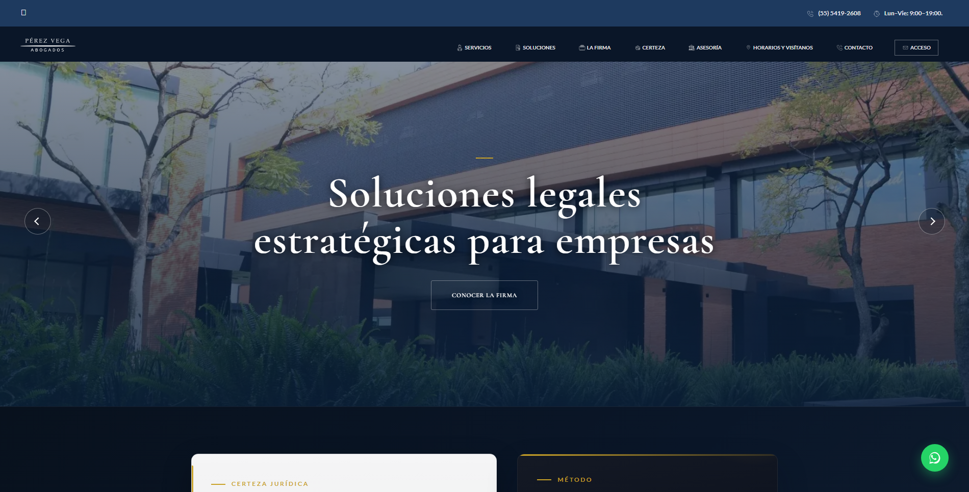 Sitio Pérez Vega Abogados