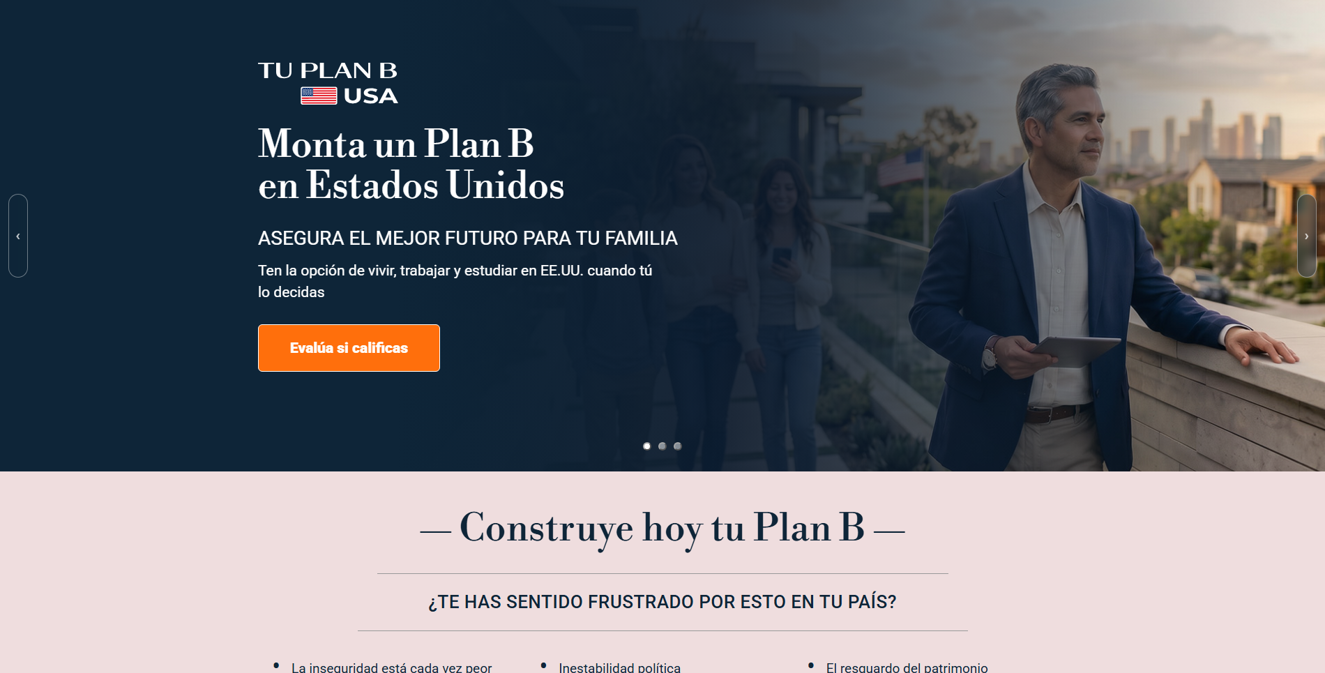 Sitio web Tu Plan B USA
