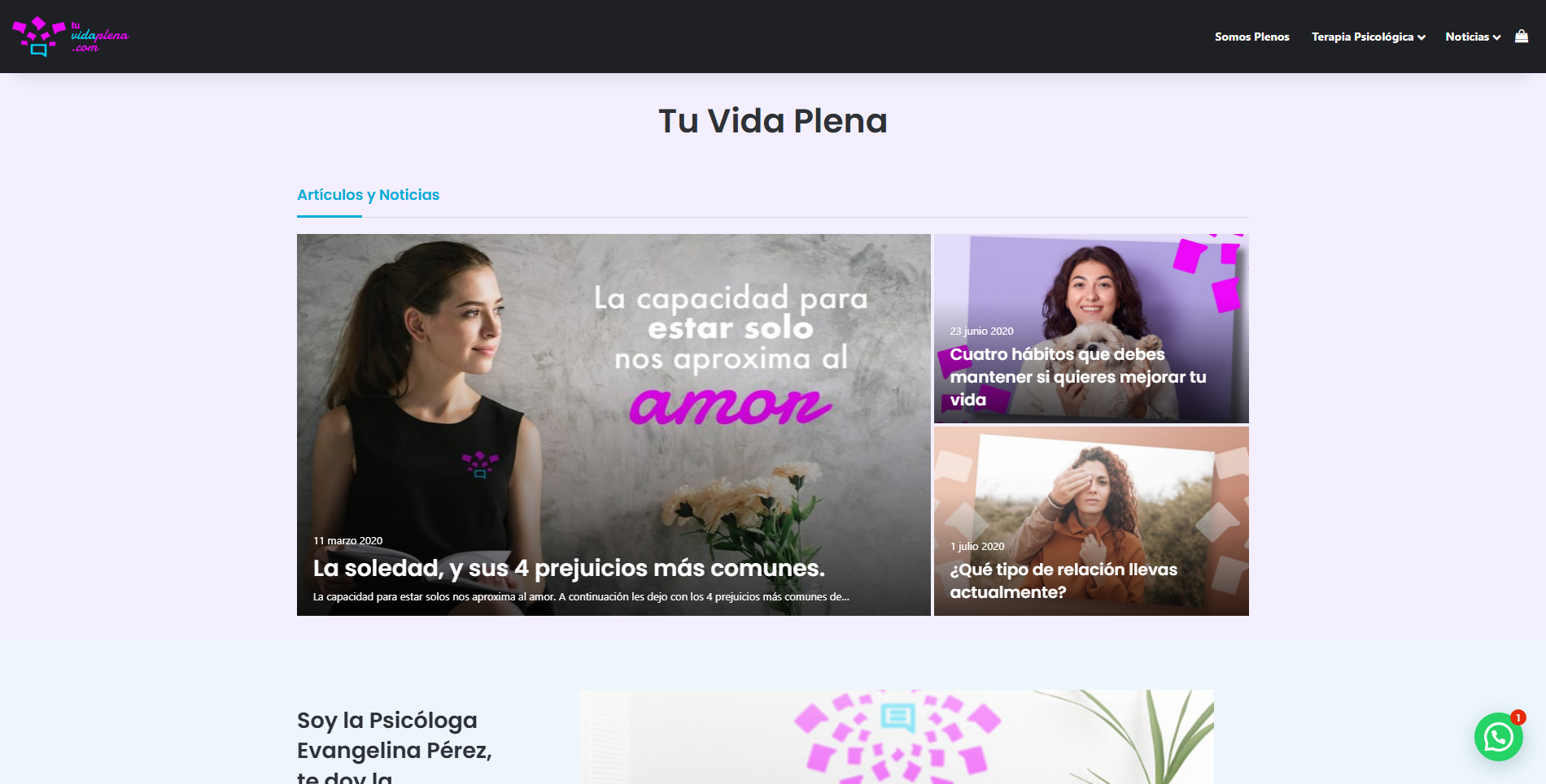 Sitio web Tu Vida Plena