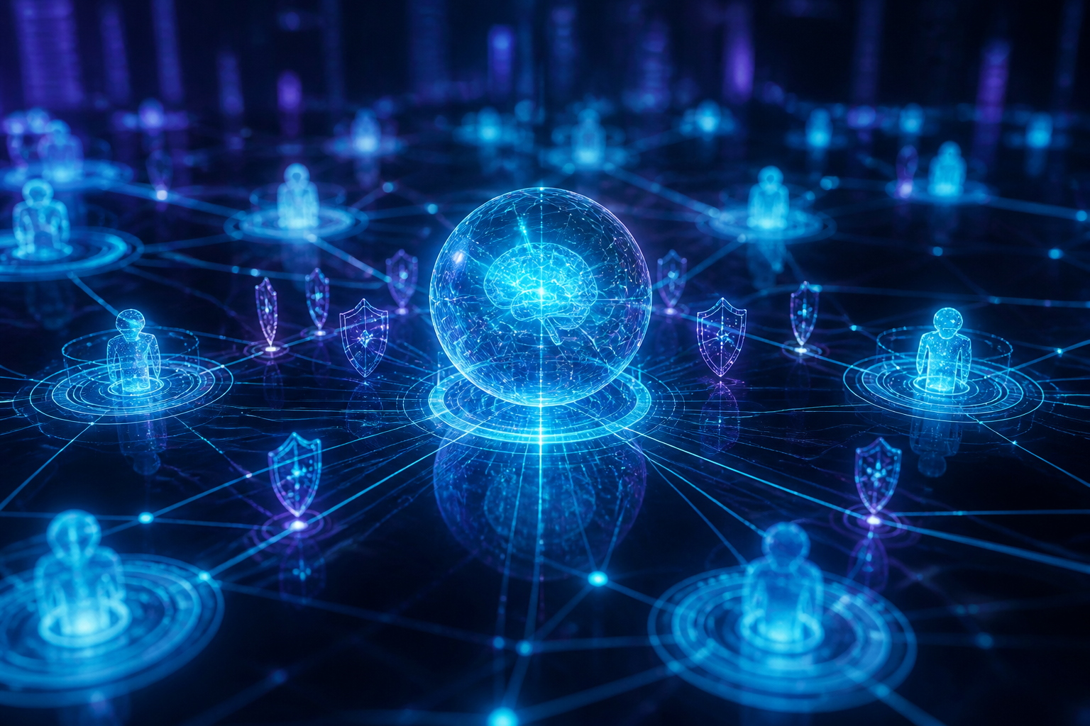 Red de agentes de inteligencia artificial protegida por sistemas de ciberseguridad