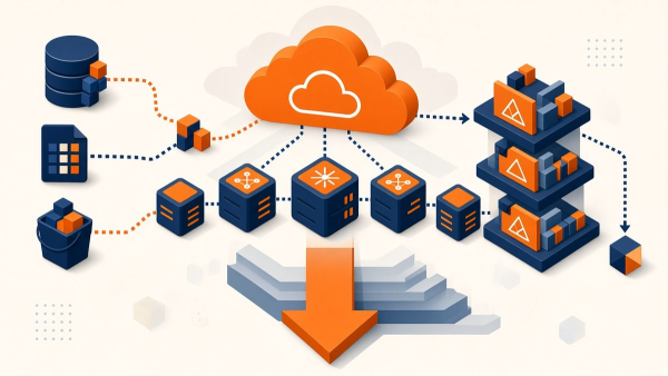 Ilustración de pipeline de datos en la nube con Glue