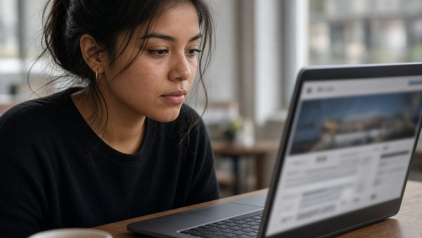 Investigadora latina revisando en laptop el anuncio de Anthropic sobre la formalización de Fermat en Lean