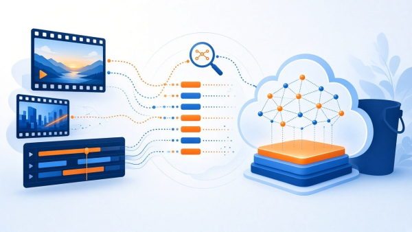 Ilustración de búsqueda semántica de video en knowledge base en la nube